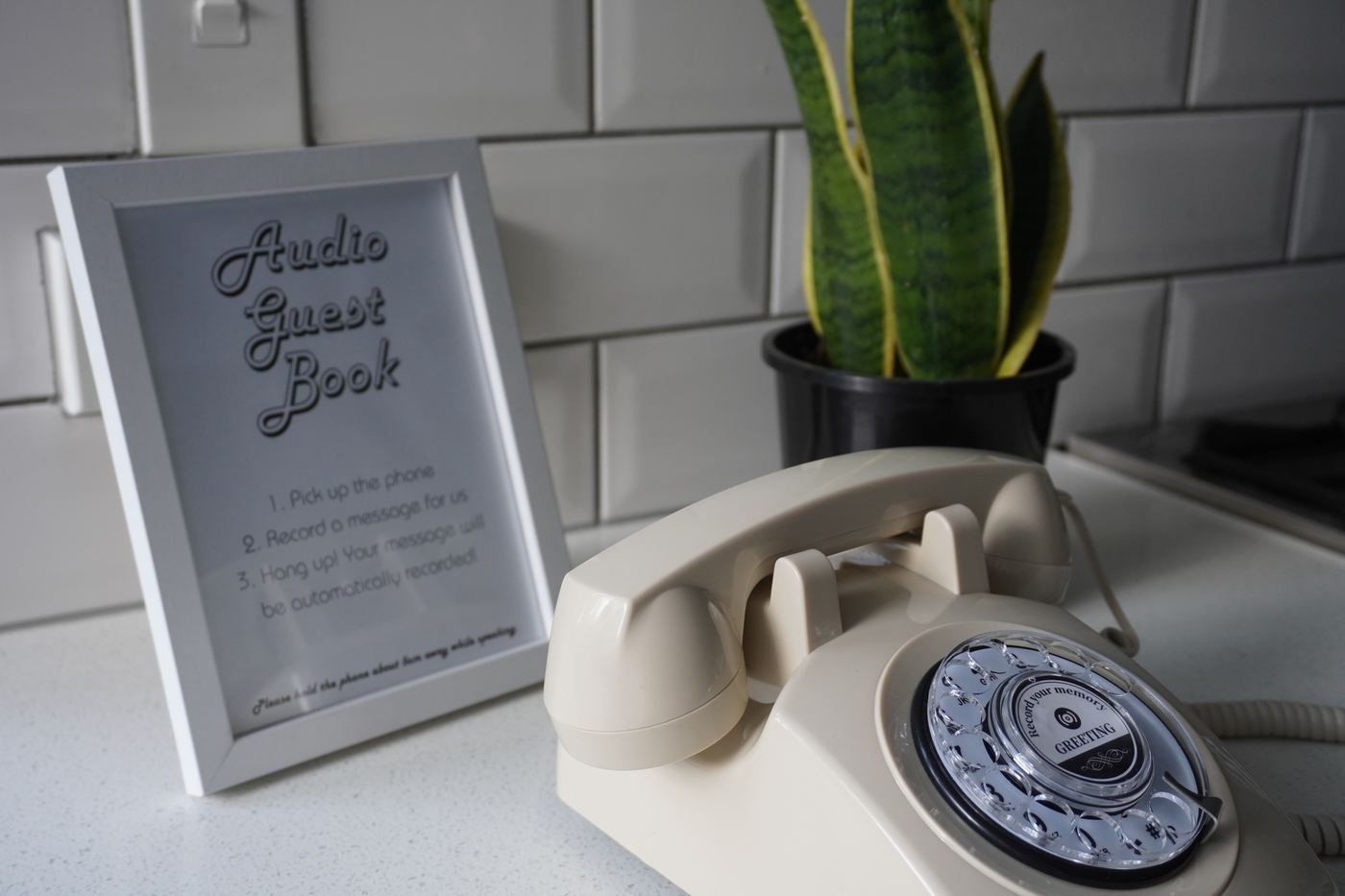 Audio guestbook retro telephone