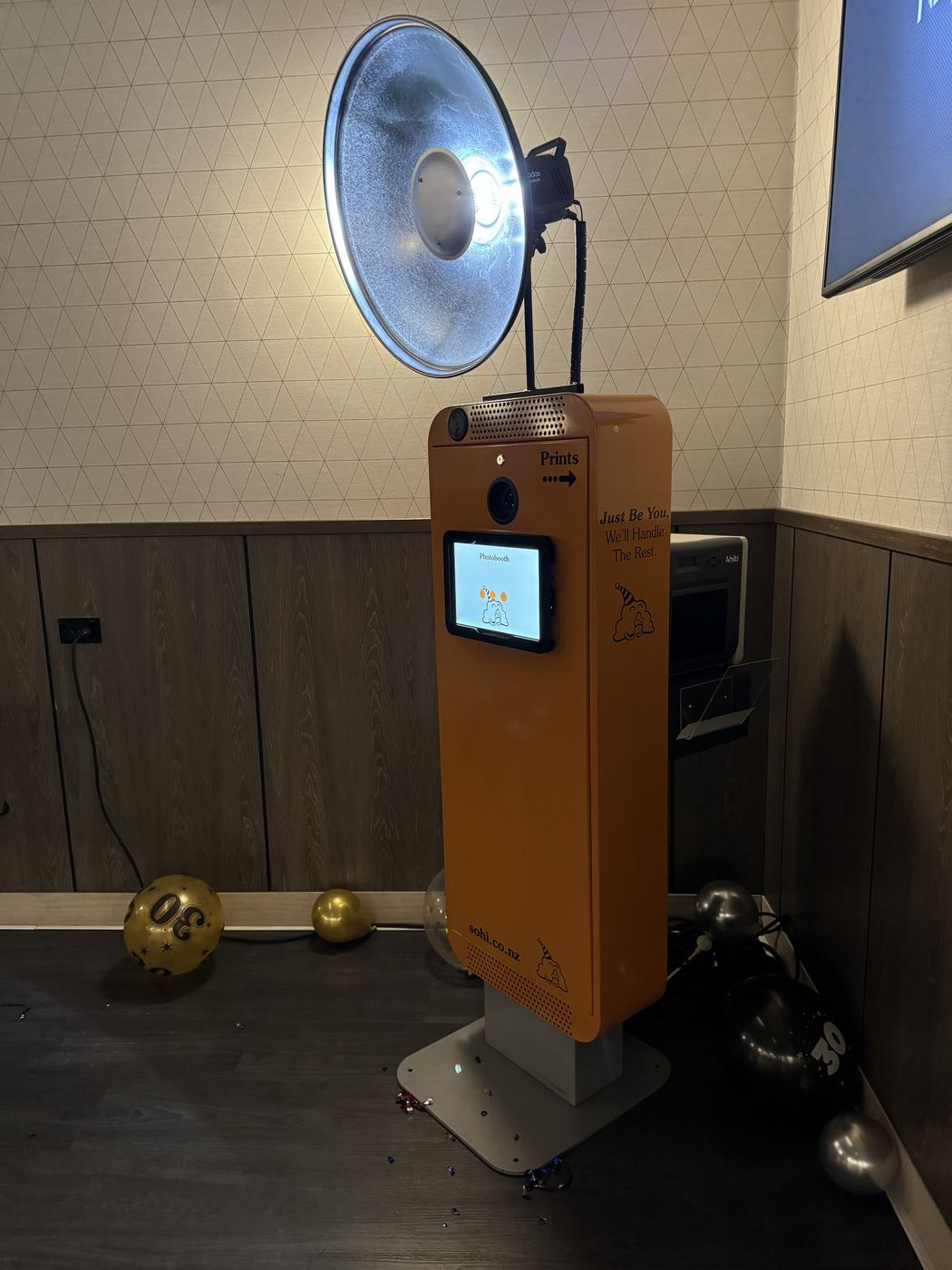 Booth set up at a party