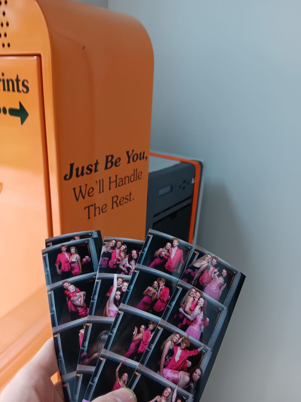 Photo strips fresh from the booth